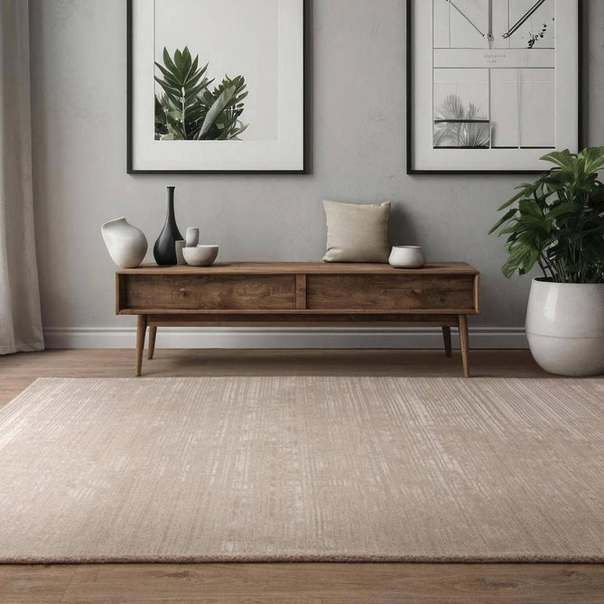 Henley Modern Plain Subtle Irregular Lines Metallic Shimmer Hand-Woven Textured Hi-Low Loop Pile Wool&Viscose Blend Putty Beige/Oyster Cream/Stone Taupe/Warm Sand Rug-Asiatic Carpets-Rug Love - The Most Loved Rug Store