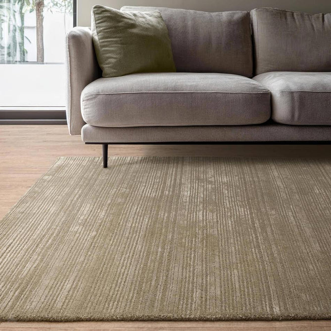 Henley Modern Plain Subtle Irregular Lines Metallic Shimmer Hand-Woven Textured Hi-Low Loop Pile Wool&Viscose Blend Sage Green/Olive Grey/Stone Taupe/Silver Rug-Asiatic Carpets-Rug Love - The Most Loved Rug Store