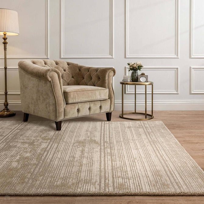Henley Modern Plain Subtle Irregular Lines Metallic Shimmer Hand-Woven Textured Hi-Low Loop Pile Wool&Viscose Blend Sand Beige/Taupe/Stone/Ivory Rug-Asiatic Carpets-Rug Love - The Most Loved Rug Store