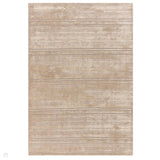 Henley Modern Plain Subtle Irregular Lines Metallic Shimmer Hand-Woven Textured Hi-Low Loop Pile Wool&Viscose Blend Sand Beige/Taupe/Stone/Ivory Rug