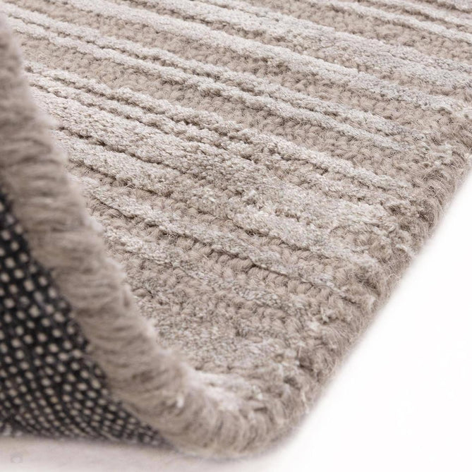 Henley Modern Plain Subtle Irregular Lines Metallic Shimmer Hand-Woven Textured Hi-Low Loop Pile Wool&Viscose Blend Silver/Taupe Grey/Beige Rug-Asiatic Carpets-Rug Love - The Most Loved Rug Store
