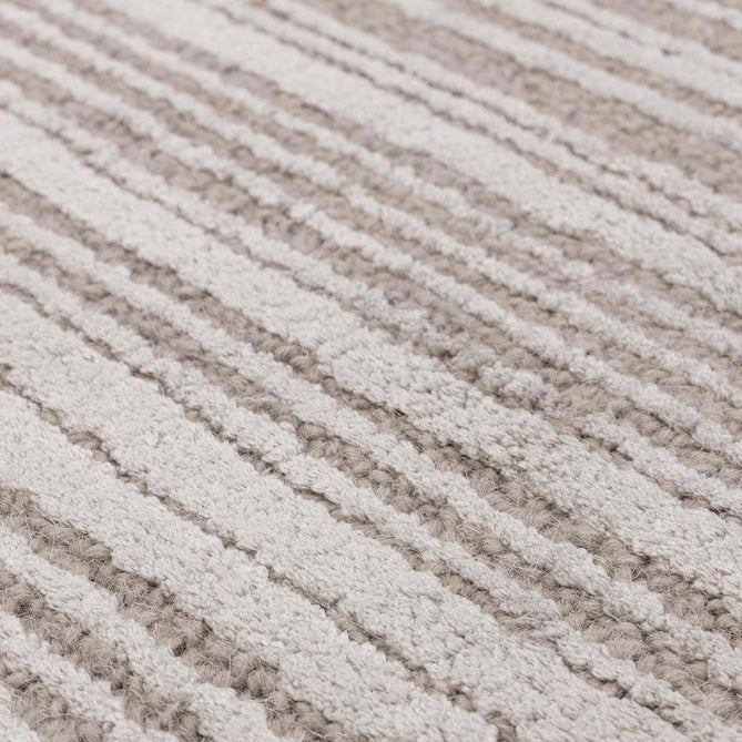 Henley Modern Plain Subtle Irregular Lines Metallic Shimmer Hand-Woven Textured Hi-Low Loop Pile Wool&Viscose Blend Silver/Taupe Grey/Beige Rug-Asiatic Carpets-Rug Love - The Most Loved Rug Store