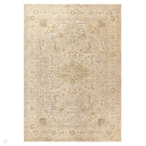 Heriz HE01 Serapi Traditional Persian Vintage Distressed Shimmer Tonal Textured Hi-Lo Space-Dyed Polyester Low-Profile Short Pile Beige Rug