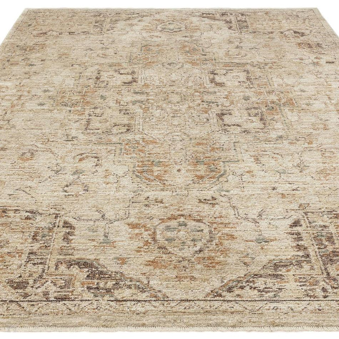 Heriz HE03 Serapi Traditional Persian Vintage Distressed Shimmer Tonal Textured Hi-Lo Space-Dyed Polyester Low-Profile Short Pile Copper Rug-Asiatic Carpets-Rug Love - The Most Loved Rug Store