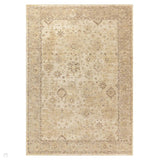Heriz HE05 Ornate Traditional Persian Vintage Distressed Shimmer Tonal Textured Hi-Lo Space-Dyed Polyester Low-Profile Short Pile Beige Runner