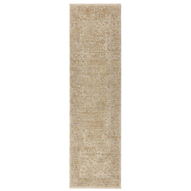 Heriz HE05 Ornate Traditional Persian Vintage Distressed Shimmer Tonal Textured Hi-Lo Space-Dyed Polyester Low-Profile Short Pile Beige Rug