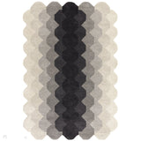 Hive Modern Geometric Hexagonal Ombre Gradient Hand-Woven Wool Charcoal Rug