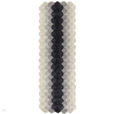Hive Modern Geometric Hexagonal Ombre Gradient Hand-Woven Wool Charcoal Runner