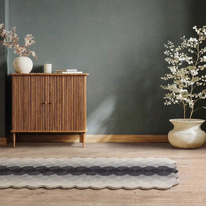 Hive Modern Geometric Hexagonal Ombre Gradient Hand-Woven Wool Low Profile Short Pile Charcoal Grey Rug-Asiatic Carpets-Rug Love - The Most Loved Rug Store
