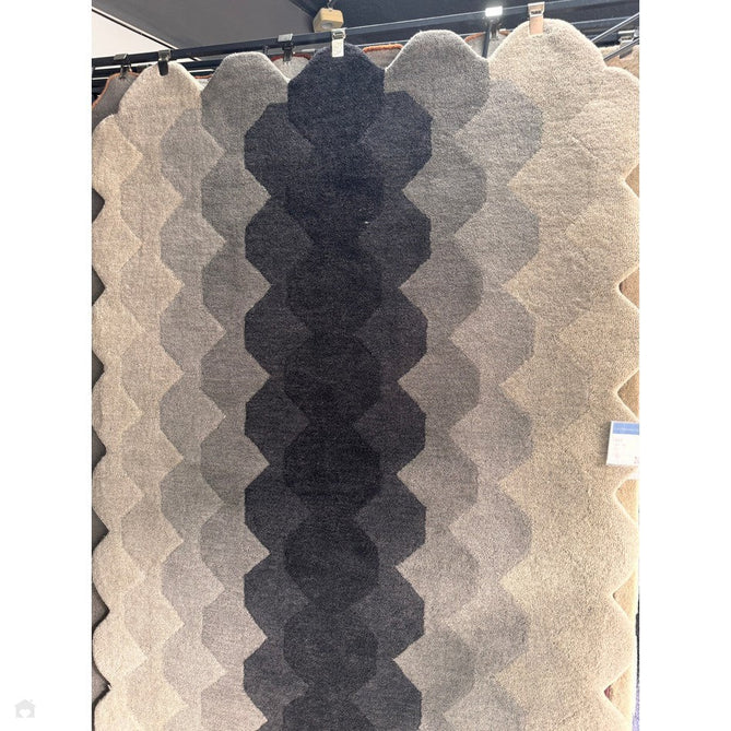 Hive Modern Geometric Hexagonal Ombre Gradient Hand-Woven Wool Low Profile Short Pile Charcoal Grey Rug-Asiatic Carpets-Rug Love - The Most Loved Rug Store