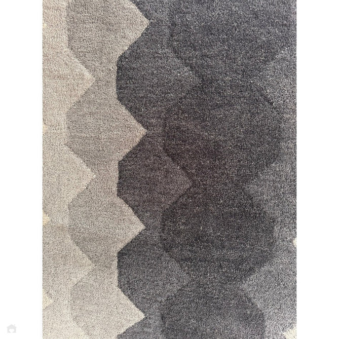 Hive Modern Geometric Hexagonal Ombre Gradient Hand-Woven Wool Low Profile Short Pile Charcoal Grey Rug-Asiatic Carpets-Rug Love - The Most Loved Rug Store