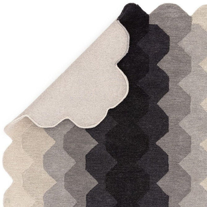 Hive Modern Geometric Hexagonal Ombre Gradient Hand-Woven Wool Low Profile Short Pile Charcoal Grey Rug-Asiatic Carpets-Rug Love - The Most Loved Rug Store