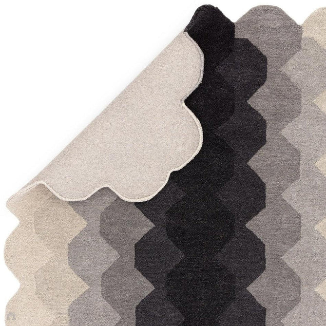 Hive Modern Geometric Hexagonal Ombre Gradient Hand-Woven Wool Low Profile Short Pile Charcoal Grey Runner-Asiatic Carpets-Rug Love - The Most Loved Rug Store