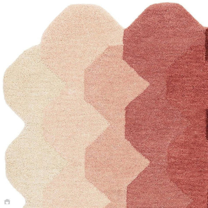 Hive Modern Geometric Hexagonal Ombre Gradient Hand-Woven Wool Low Profile Short Pile Pink/Cream/Burgundy Rug-Asiatic Carpets-Rug Love - The Most Loved Rug Store