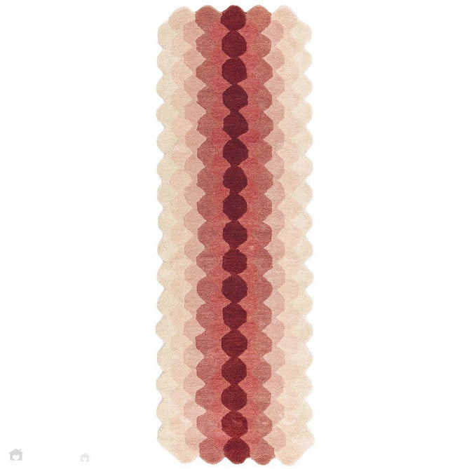 Hive Modern Geometric Hexagonal Ombre Gradient Hand-Woven Wool Low Profile Short Pile Pink/Cream/Burgundy Rug-Asiatic Carpets-Rug Love - The Most Loved Rug Store