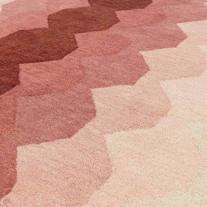Hive Modern Geometric Hexagonal Ombre Gradient Hand-Woven Wool Low Profile Short Pile Pink/Cream/Burgundy Rug-Asiatic Carpets-Rug Love - The Most Loved Rug Store