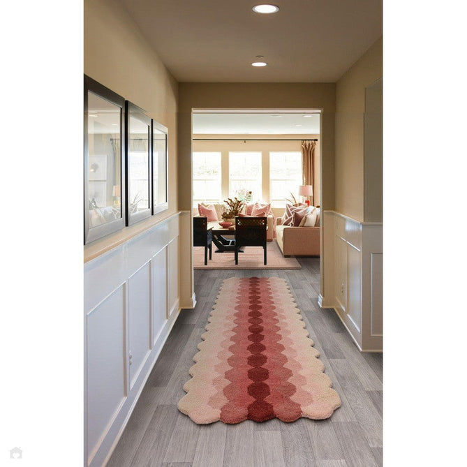 Hive Modern Geometric Hexagonal Ombre Gradient Hand-Woven Wool Low Profile Short Pile Pink/Cream/Burgundy Rug-Asiatic Carpets-Rug Love - The Most Loved Rug Store