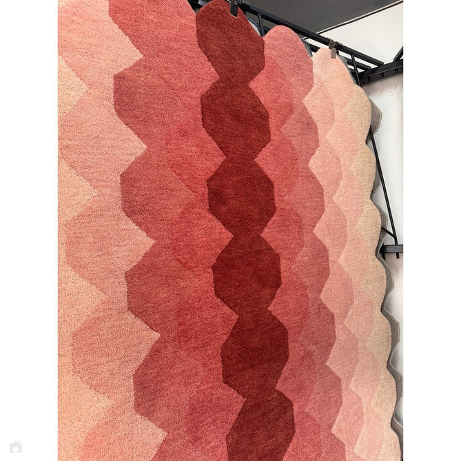 Hive Modern Geometric Hexagonal Ombre Gradient Hand-Woven Wool Low Profile Short Pile Pink/Cream/Burgundy Rug-Asiatic Carpets-Rug Love - The Most Loved Rug Store