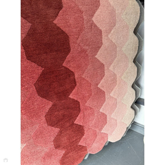 Hive Modern Geometric Hexagonal Ombre Gradient Hand-Woven Wool Low Profile Short Pile Pink/Cream/Burgundy Rug-Asiatic Carpets-Rug Love - The Most Loved Rug Store