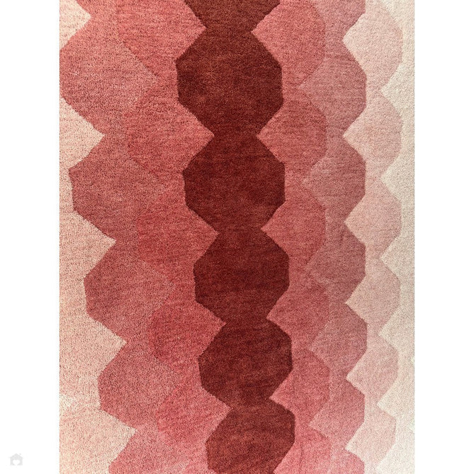 Hive Modern Geometric Hexagonal Ombre Gradient Hand-Woven Wool Low Profile Short Pile Pink/Cream/Burgundy Rug-Asiatic Carpets-Rug Love - The Most Loved Rug Store
