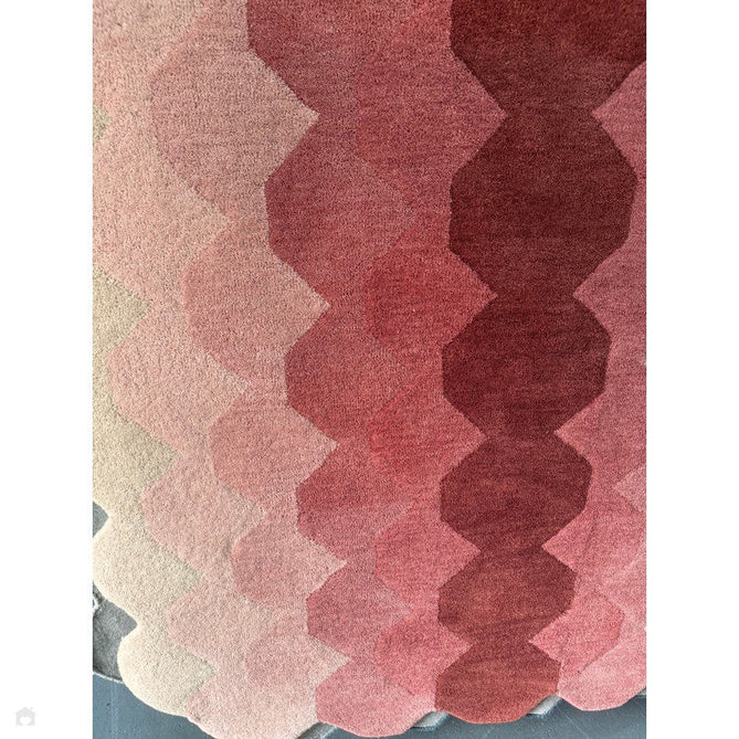 Hive Modern Geometric Hexagonal Ombre Gradient Hand-Woven Wool Low Profile Short Pile Pink/Cream/Burgundy Rug-Asiatic Carpets-Rug Love - The Most Loved Rug Store