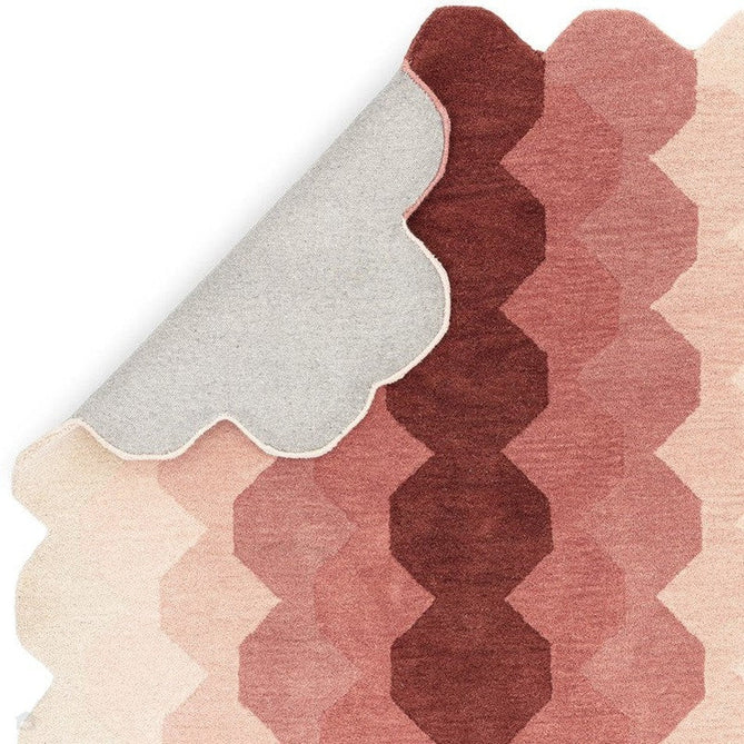 Hive Modern Geometric Hexagonal Ombre Gradient Hand-Woven Wool Low Profile Short Pile Pink/Cream/Burgundy Runner-Asiatic Carpets-Rug Love - The Most Loved Rug Store