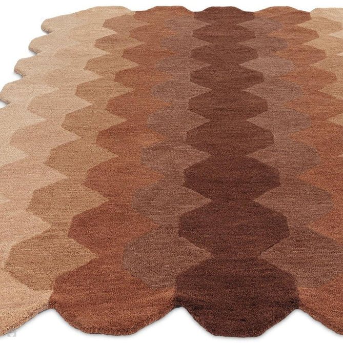 Hive Modern Geometric Hexagonal Ombre Gradient Hand-Woven Wool Low Profile Short Pile Rust/Beige/Terra/Brown Rug-Asiatic Carpets-Rug Love - The Most Loved Rug Store