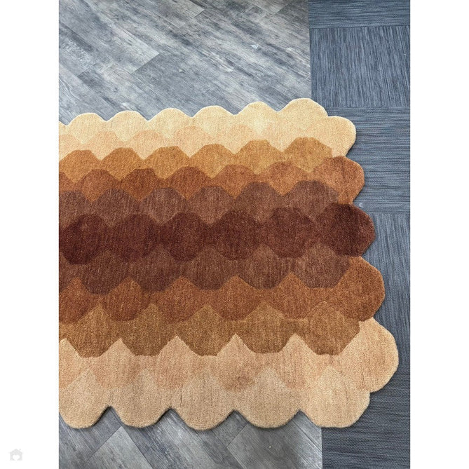 Hive Modern Geometric Hexagonal Ombre Gradient Hand-Woven Wool Low Profile Short Pile Rust/Beige/Terra/Brown Rug-Asiatic Carpets-Rug Love - The Most Loved Rug Store