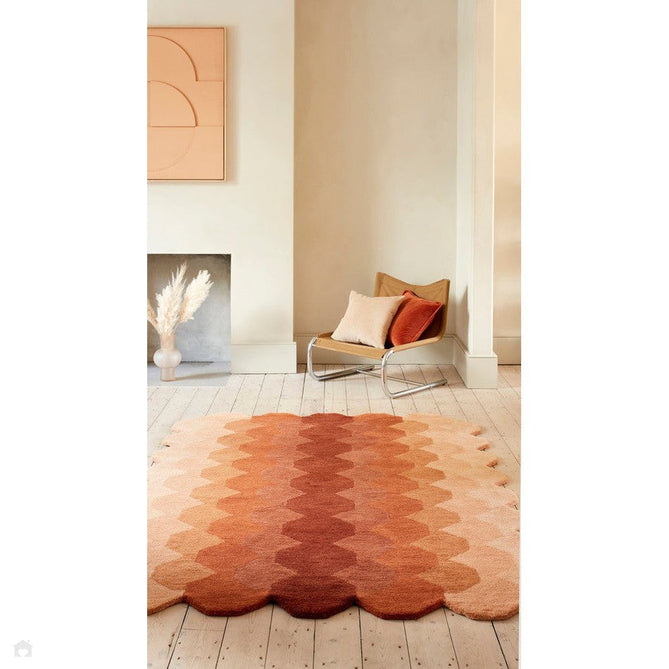 Hive Modern Geometric Hexagonal Ombre Gradient Hand-Woven Wool Low Profile Short Pile Rust/Beige/Terra/Brown Rug-Asiatic Carpets-Rug Love - The Most Loved Rug Store