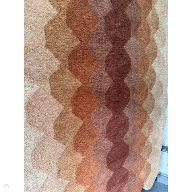Hive Modern Geometric Hexagonal Ombre Gradient Hand-Woven Wool Low Profile Short Pile Rust/Beige/Terra/Brown Rug-Asiatic Carpets-Rug Love - The Most Loved Rug Store