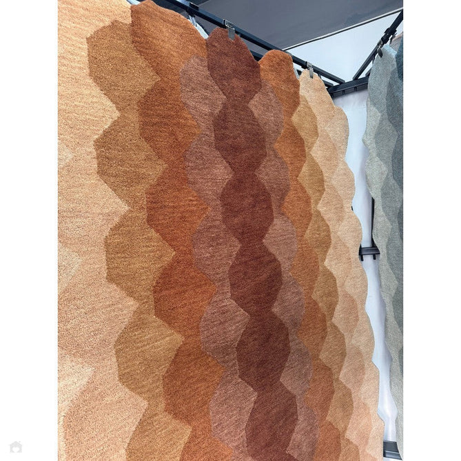 Hive Modern Geometric Hexagonal Ombre Gradient Hand-Woven Wool Low Profile Short Pile Rust/Beige/Terra/Brown Rug-Asiatic Carpets-Rug Love - The Most Loved Rug Store
