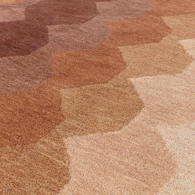 Hive Modern Geometric Hexagonal Ombre Gradient Hand-Woven Wool Low Profile Short Pile Rust/Beige/Terra/Brown Rug-Asiatic Carpets-Rug Love - The Most Loved Rug Store