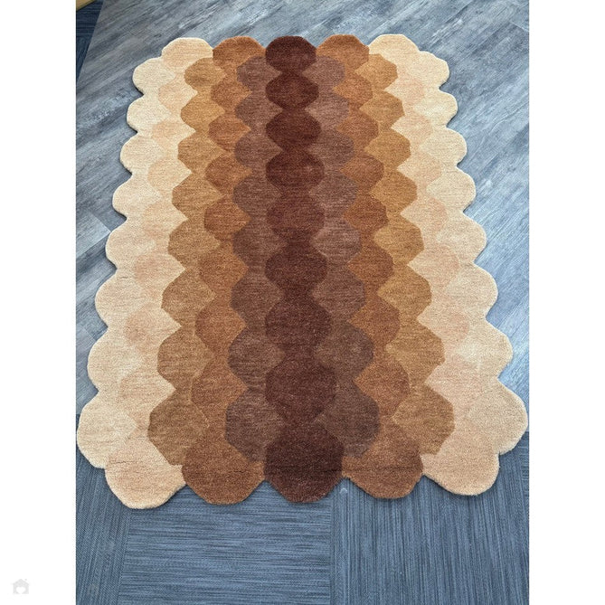 Hive Modern Geometric Hexagonal Ombre Gradient Hand-Woven Wool Low Profile Short Pile Rust/Beige/Terra/Brown Rug-Asiatic Carpets-Rug Love - The Most Loved Rug Store