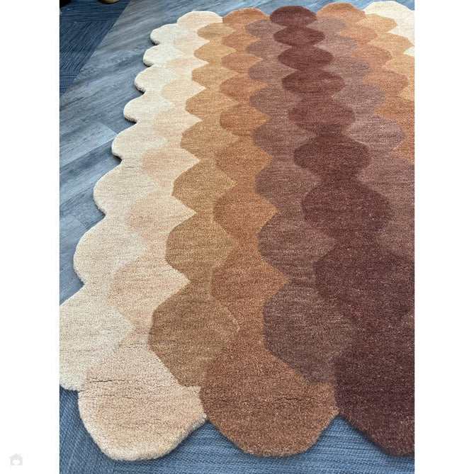 Hive Modern Geometric Hexagonal Ombre Gradient Hand-Woven Wool Low Profile Short Pile Rust/Beige/Terra/Brown Runner-Asiatic Carpets-Rug Love - The Most Loved Rug Store