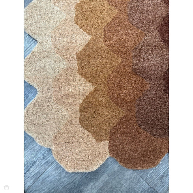 Hive Modern Geometric Hexagonal Ombre Gradient Hand-Woven Wool Low Profile Short Pile Rust/Beige/Terra/Brown Runner-Asiatic Carpets-Rug Love - The Most Loved Rug Store