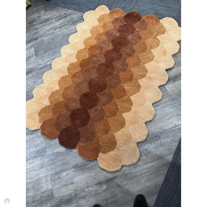 Hive Modern Geometric Hexagonal Ombre Gradient Hand-Woven Wool Low Profile Short Pile Rust/Beige/Terra/Brown Runner-Asiatic Carpets-Rug Love - The Most Loved Rug Store