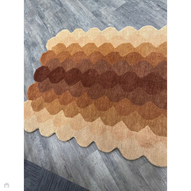 Hive Modern Geometric Hexagonal Ombre Gradient Hand-Woven Wool Low Profile Short Pile Rust/Beige/Terra/Brown Runner-Asiatic Carpets-Rug Love - The Most Loved Rug Store