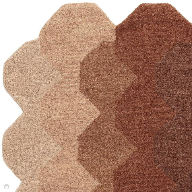 Hive Modern Geometric Hexagonal Ombre Gradient Hand-Woven Wool Low Profile Short Pile Rust/Beige/Terra/Brown Runner-Asiatic Carpets-Rug Love - The Most Loved Rug Store