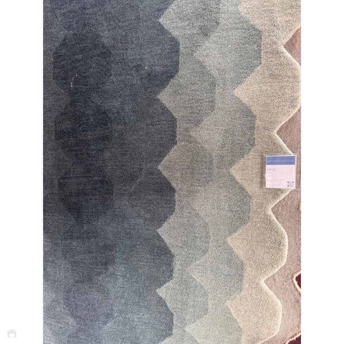 Hive Modern Geometric Hexagonal Ombre Gradient Hand-Woven Wool Low Profile Short Pile Teal Rug-Asiatic Carpets-Rug Love - The Most Loved Rug Store