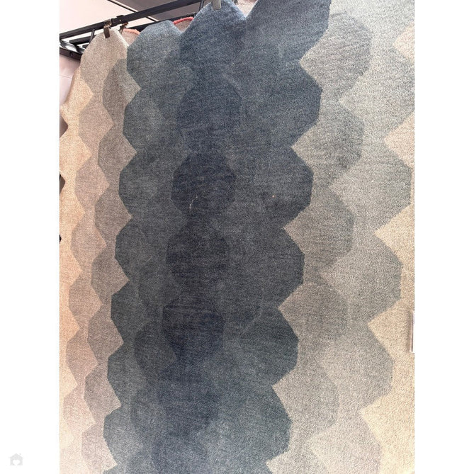 Hive Modern Geometric Hexagonal Ombre Gradient Hand-Woven Wool Low Profile Short Pile Teal Rug-Asiatic Carpets-Rug Love - The Most Loved Rug Store