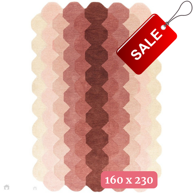 Hive Modern Geometric Hexagonal Ombre Gradient Hand-Woven Wool Pink Rug 160 x 230 cm-Shop Returns-Rug Love - The Most Loved Rug Store