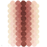 Hive Modern Geometric Hexagonal Ombre Gradient Hand-Woven Wool Pink Rug