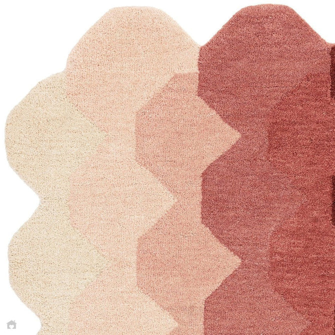 Hive Modern Geometric Hexagonal Ombre Gradient Hand-Woven Wool Pink/Cream/Burgundy Rug-Asiatic Carpets-Rug Love - The Most Loved Rug Store