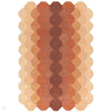 Hive Modern Geometric Hexagonal Ombre Gradient Hand-Woven Wool Rust Rug