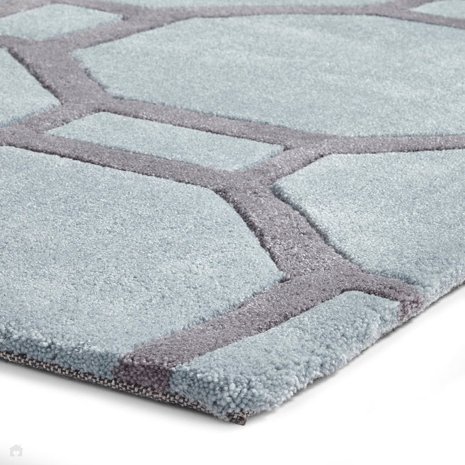 Hong Kong HK4338 Modern Geometric Hand-Tufted Soft Textured Hi-Lo Acrylic Blue/Grey Rug-Think Rugs-Rug Love - The Most Loved Rug Store