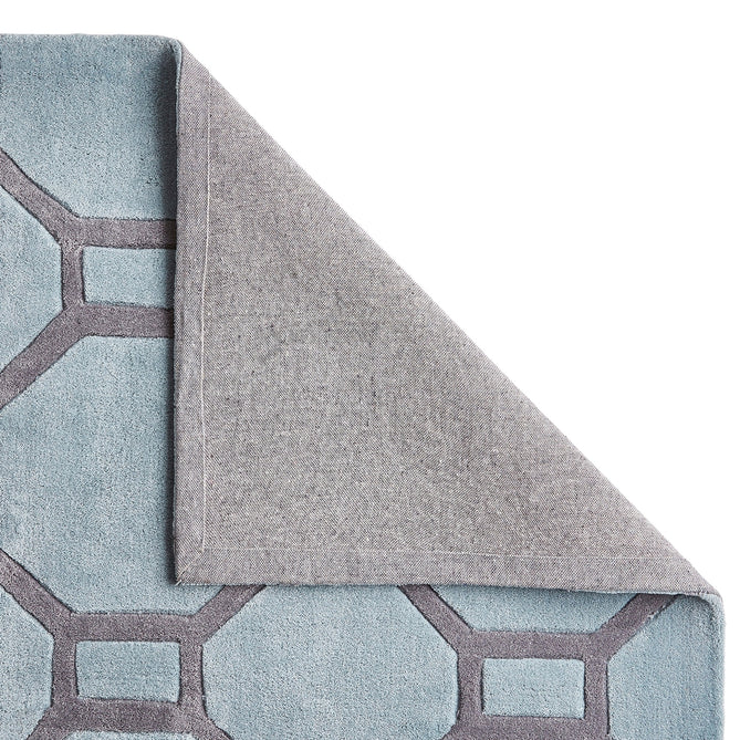 Hong Kong HK4338 Modern Geometric Hand-Tufted Soft Textured Hi-Lo Acrylic Blue/Grey Rug-Think Rugs-Rug Love - The Most Loved Rug Store