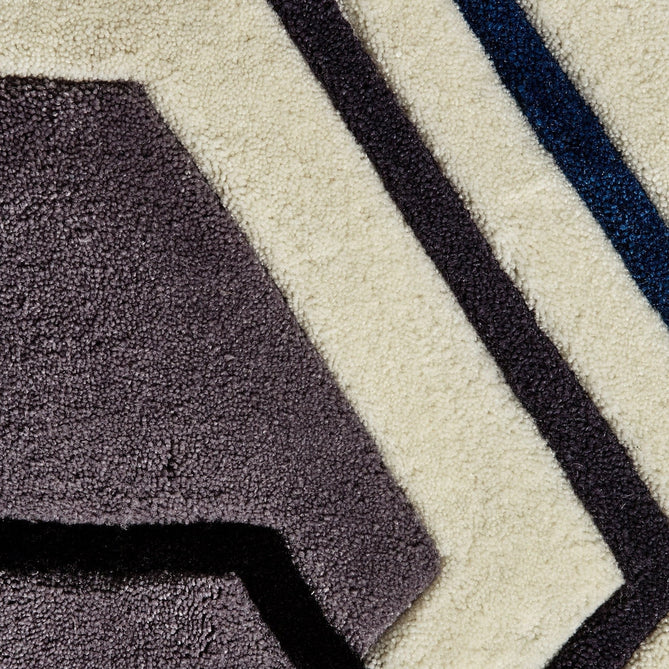 Hong Kong HK7526 Modern Geometric Hand-Tufted Soft Textured Hi-Lo Acrylic Grey/Navy/Ivory Rug-Think Rugs-Rug Love - The Most Loved Rug Store