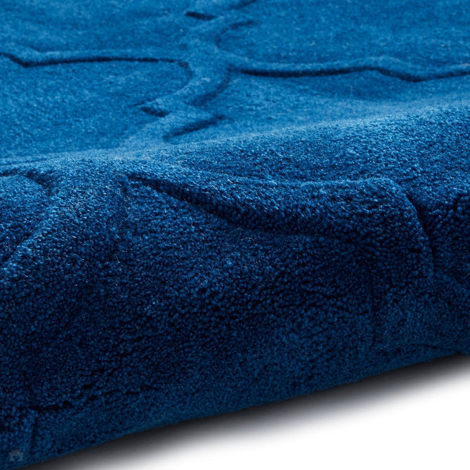 Hong Kong HK8583 Modern Geometric Hand-Tufted Soft Textured Hi-Lo Acrylic Navy Rug-Think Rugs-Rug Love - The Most Loved Rug Store