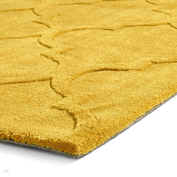 Hong Kong HK8583 Modern Geometric Hand-Tufted Soft Textured Hi-Lo Acrylic Yellow Rug-Think Rugs-Rug Love - The Most Loved Rug Store