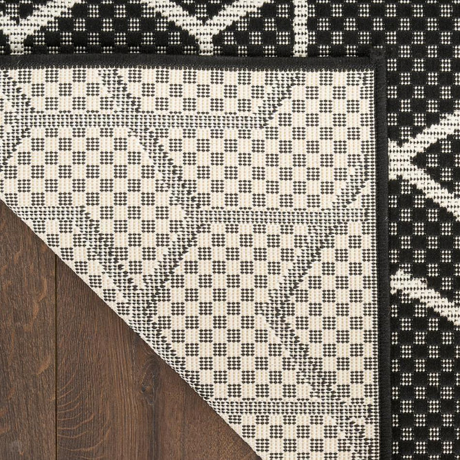 Horizon HOZ01 Modern Geometric Durable Stain-Resistant Weatherproof Flatweave In-Outdoor Black Rug-Nourison-Rug Love - The Most Loved Rug Store